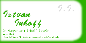 istvan inhoff business card