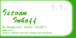 istvan inhoff business card